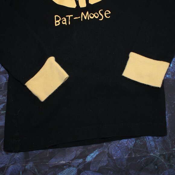 Lazy One Boys Black Gold Bat-Moose Long Sleeve Pajama Top SIZE 8 - Picture 5 of 8